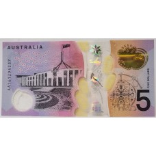 AUSTRALIA 2016 . FIVE 5 DOLLARS BANKNOTE . STEVENS / FRASER . FIRST PREFIX AA